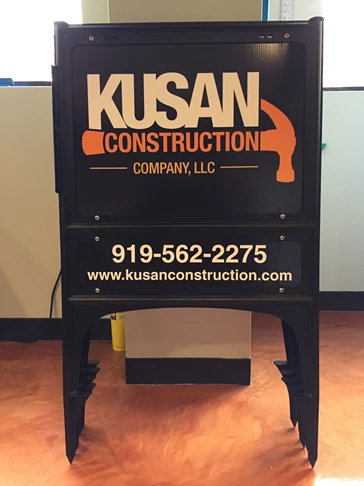 Yard Sign for Kusan Construction in Wake Forest NC