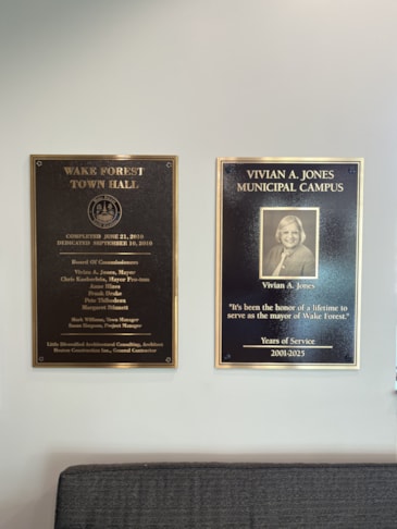 Bronze Plaque - Town of Wake Forest - Wake Forest, NC