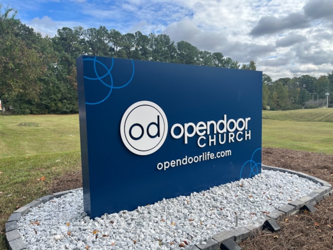 Monument Sign - Open Door Church - Raleigh, NC