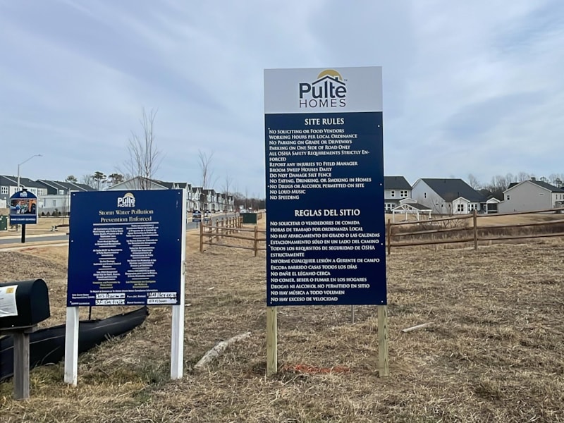 Post & Panel Signs | Construction Signs | Fuquay-Varina, NC | Metal