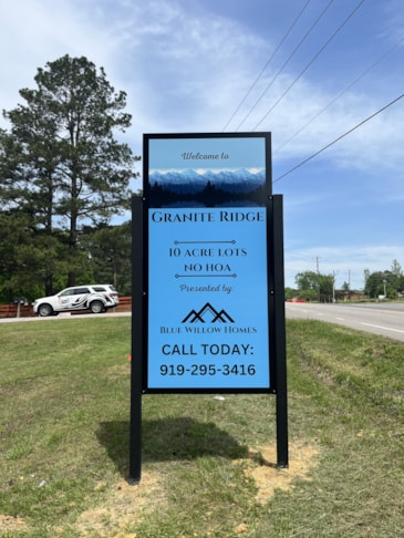 Post & Panel Sign - Blue Willow Homes - Raleigh, NC