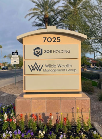 Monument Sign Panels for Wilde Wealth Management Group
