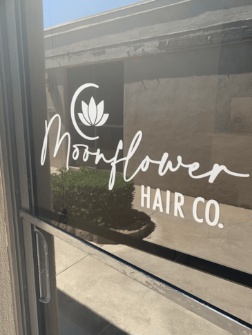 Custom Window Decal for Moonflower Hair Co.