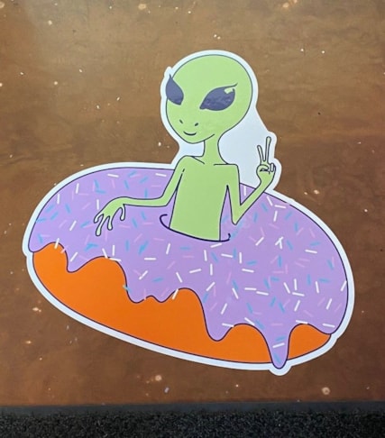 Social Distancing Floor Graphics for Alien Donuts