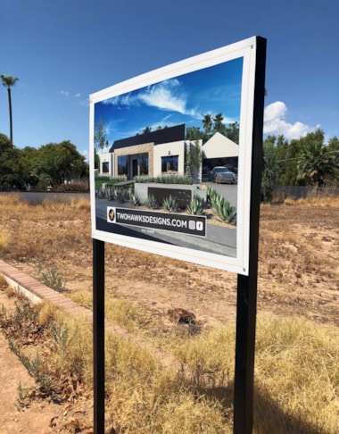 Custom Post & Panel Sign for Two Hawks Development