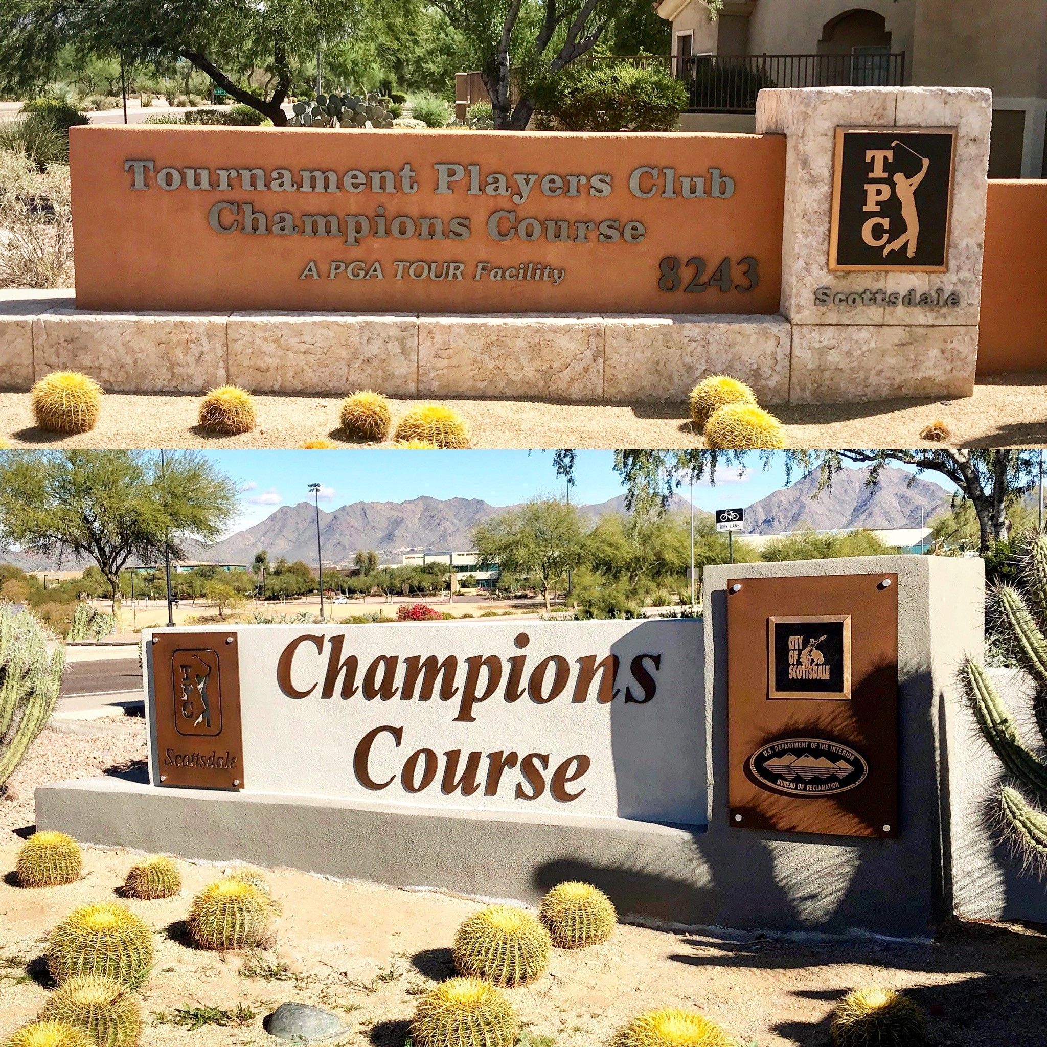 Architectural monument signage TPC Scottsdale