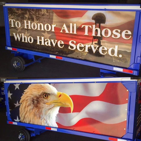 Vehicle Wrap (Luggage Cart) proudly donated to Southwest Airlines.  These are used to transport the caskets of our brave men and women of the US Armed Forces.  