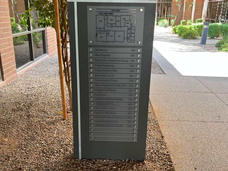 Directory and Wayfinding Signage | Retail | Scottsdale | Aluminum