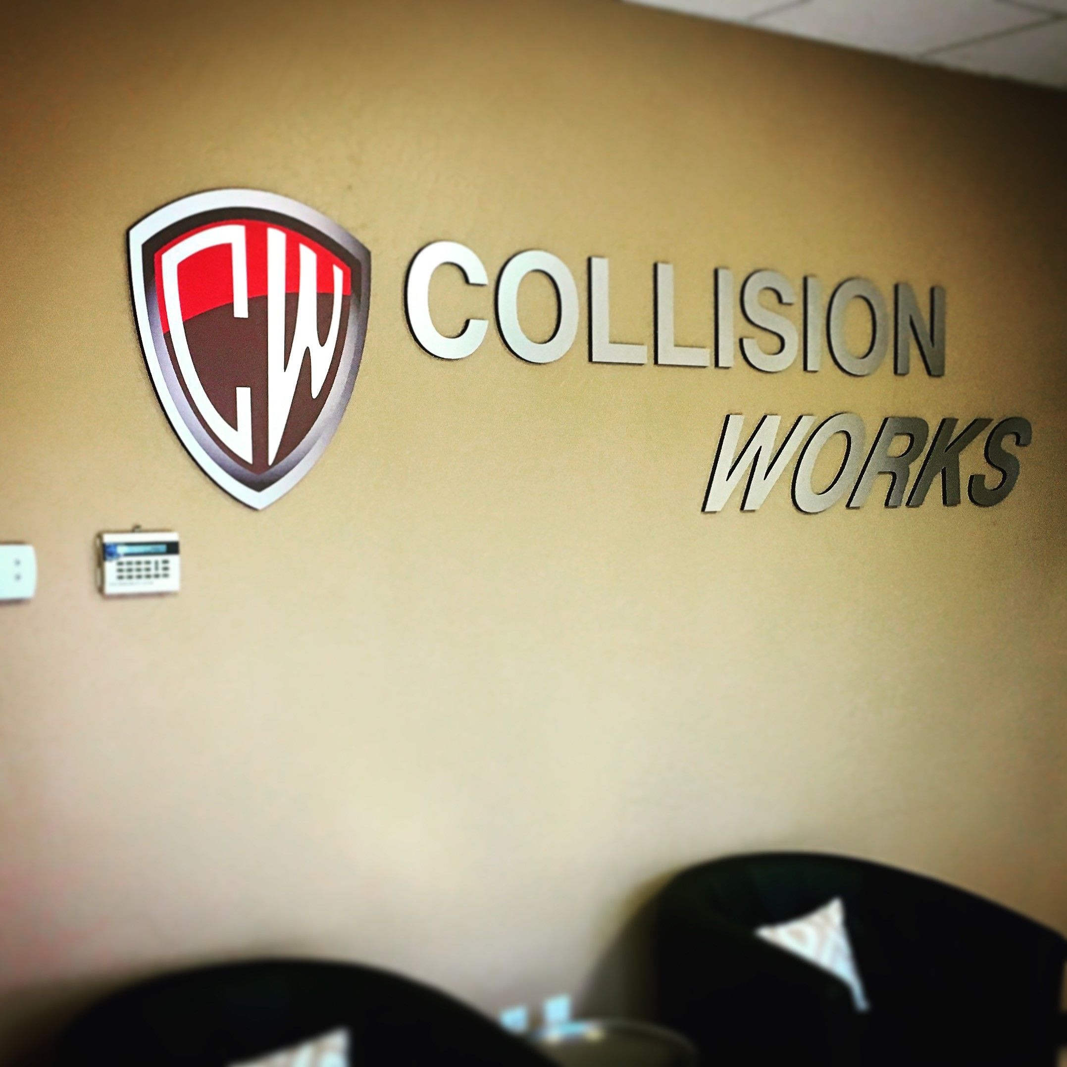 Architectural Reception Sign Collision Works