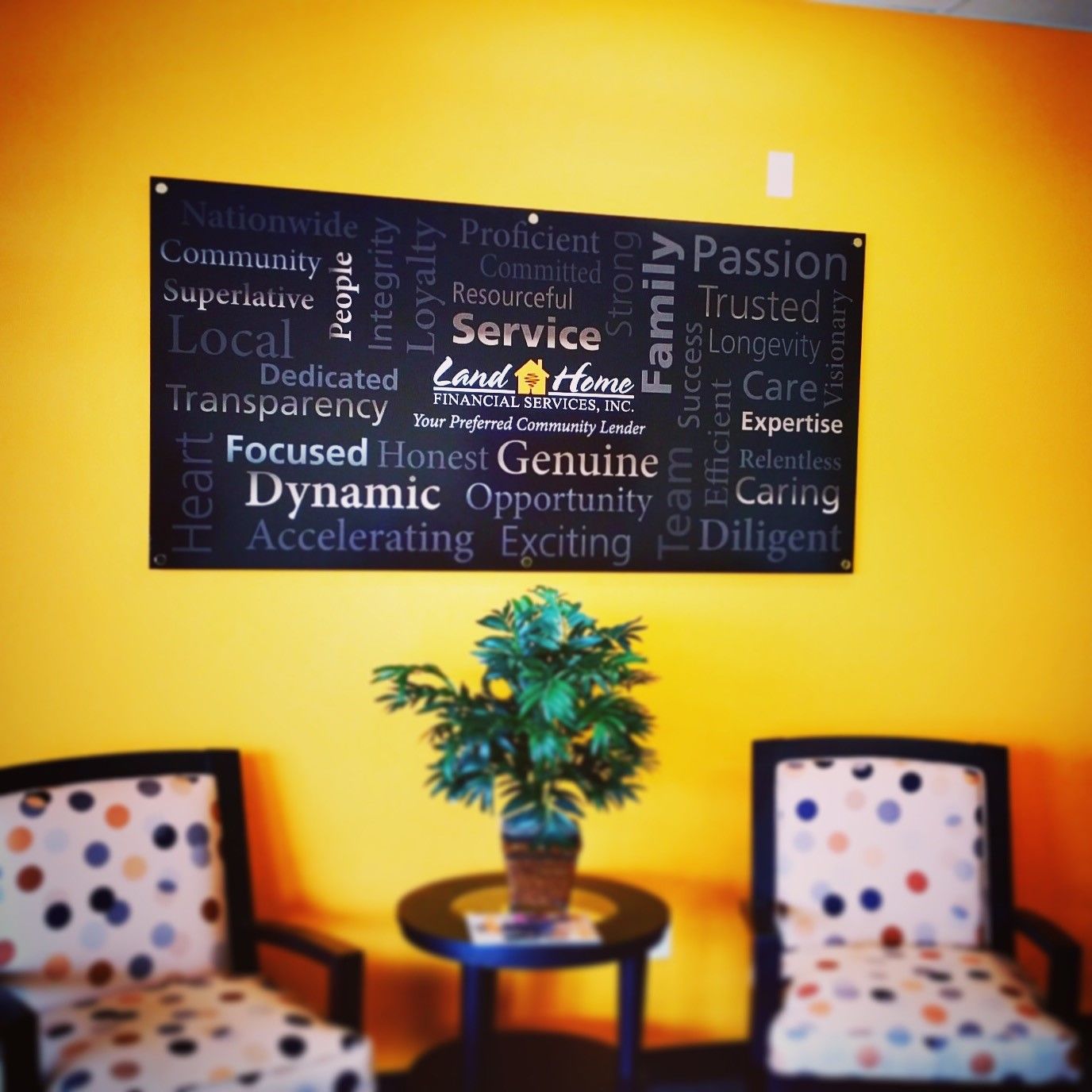 Architectural Reception signage Landhome