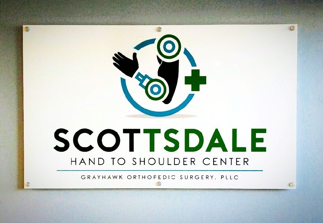 Architectural reception sign for Scottsdale Hand and Shoulder