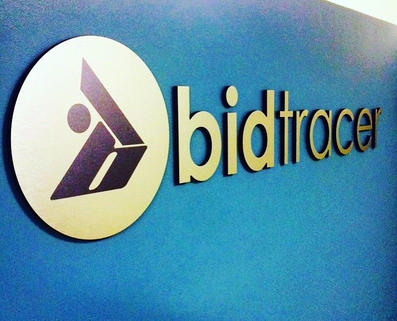 Reception sign for Bid Tracer in Scottsdale Arizona