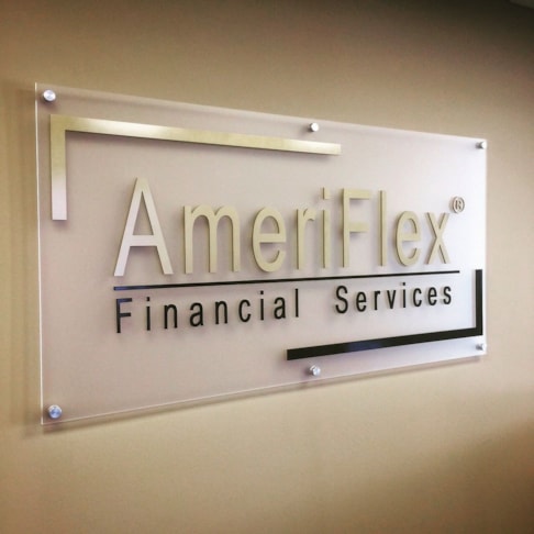 Custom Routed Acrylic and Ultraboard on Frosted Acrylic with Stand-Offs