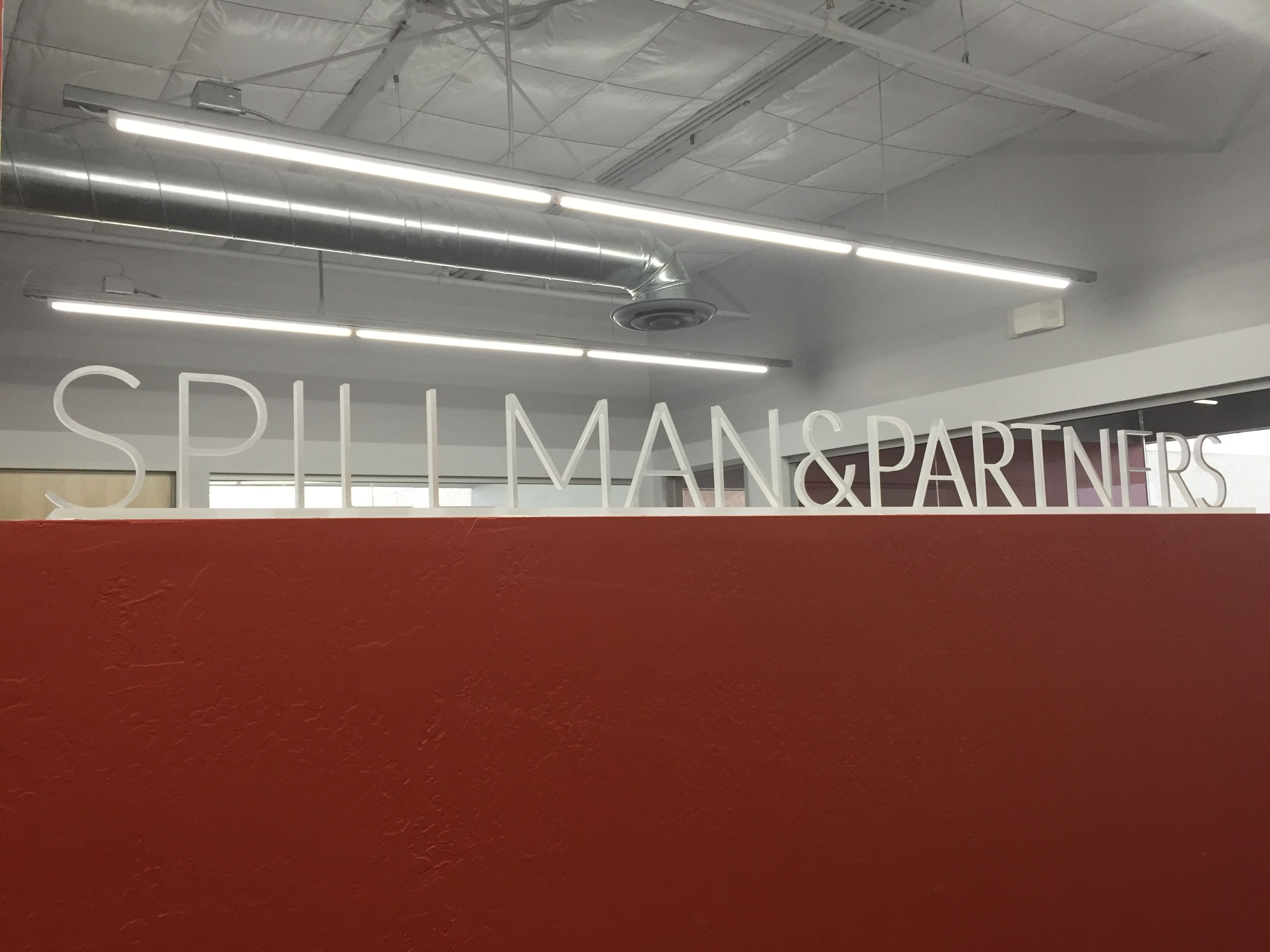 Interior Reception Sign for Spillman Partners in Scottsdale, AZ