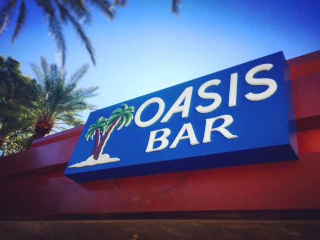 Cabinet Sign with Push-Through Acrylic Text