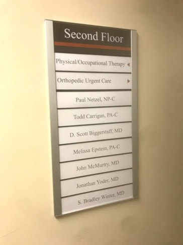 Directory and Wayfinding Signage for OrthoCarolina