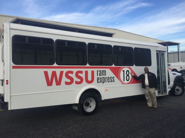 Bus Lettering and Graphics for Winston-Salem State University