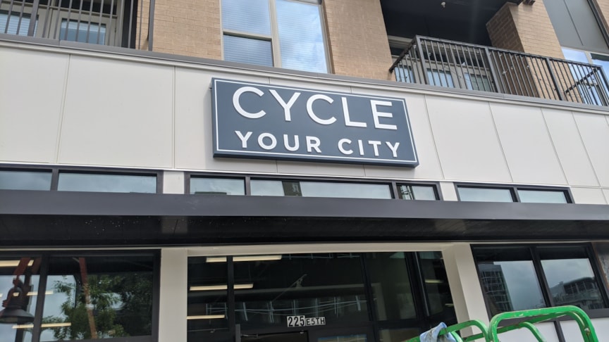 Metal Signs and Displays for Cycle Your City located in downtown Winston-Salem