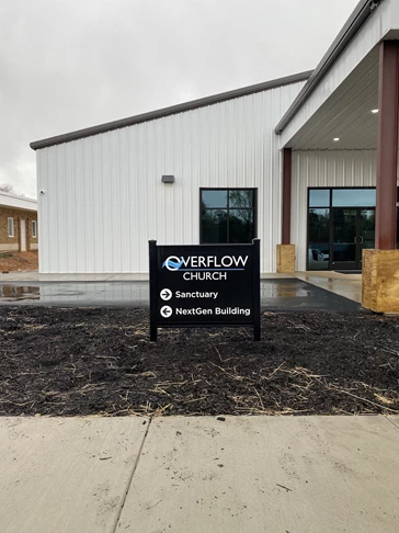 Overflow Church New Building Signage