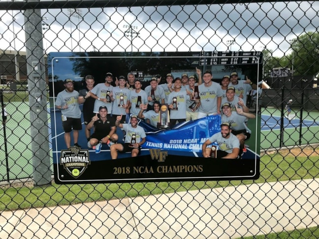 Aluminum Championship Fence Sign for Wake Forest University Tennis Stadium