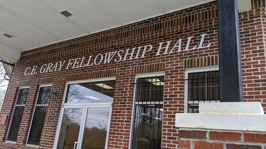 Dimensional Stud Mounted Channel letters for C.E. Gray Fellowship Hall in Winston-Salem, NC