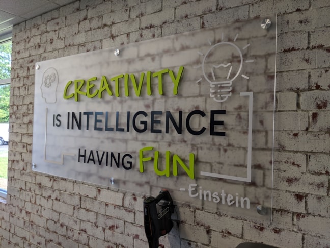 Acrylic Display Signage with Standoffs for Canteen Vending Services in High Point, NC