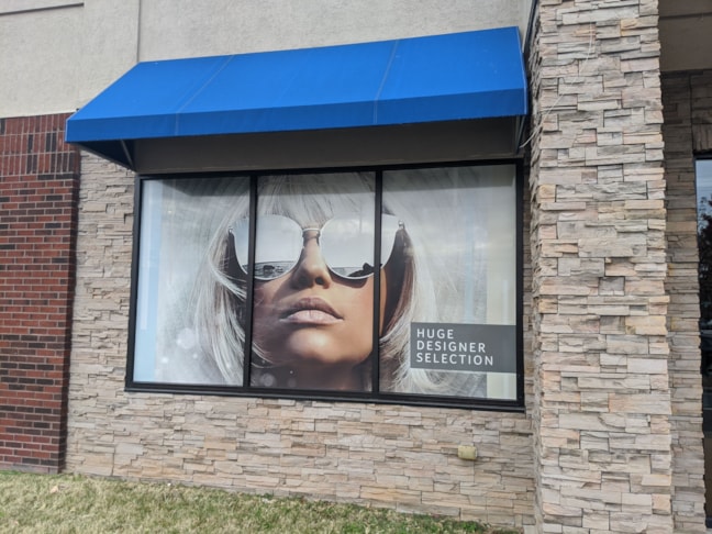 Perforated window vision for Eye Care Center in Winston Salem, NC