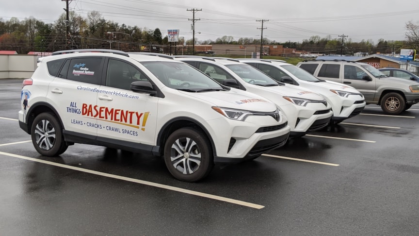 Carolina Basement Systems Fleet Vehicle Graphics and Lettering