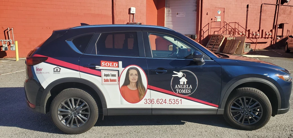 Angela Tomes Sells Homes Partial Vehicle Wrap