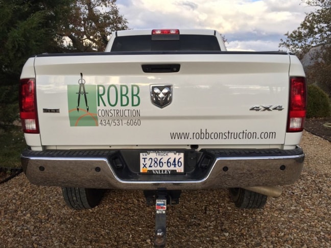Custom Vehicle Logo and Lettering-Robb Construction-Charlottesville Va