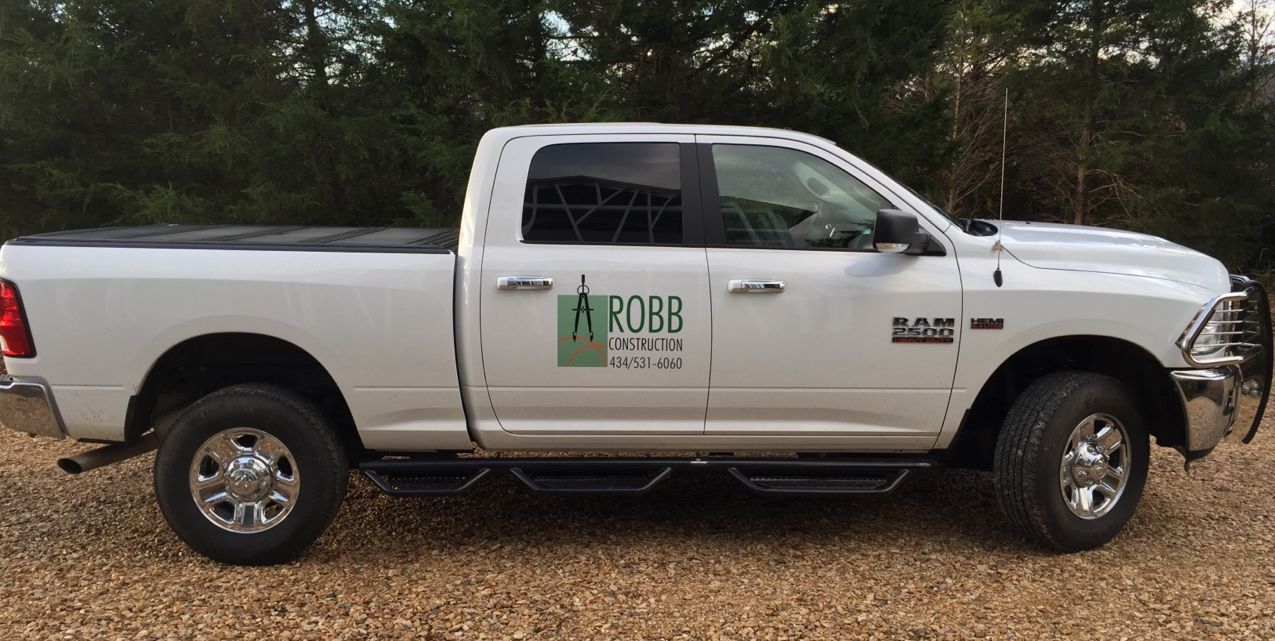 Custom Vehicle Logo and Lettering-Robb Construction-Charlottesville Va