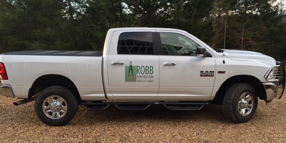 Custom Vehicle Logo and Lettering-Robb Construction-Charlottesville Va
