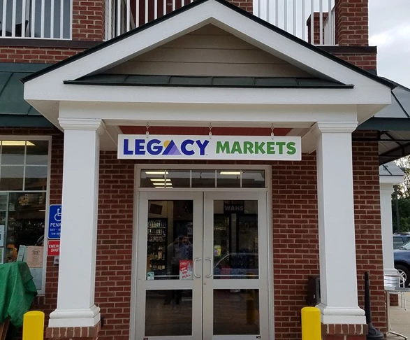 Custom Storefront Sign-Legacy Markets-Charlottesville Va