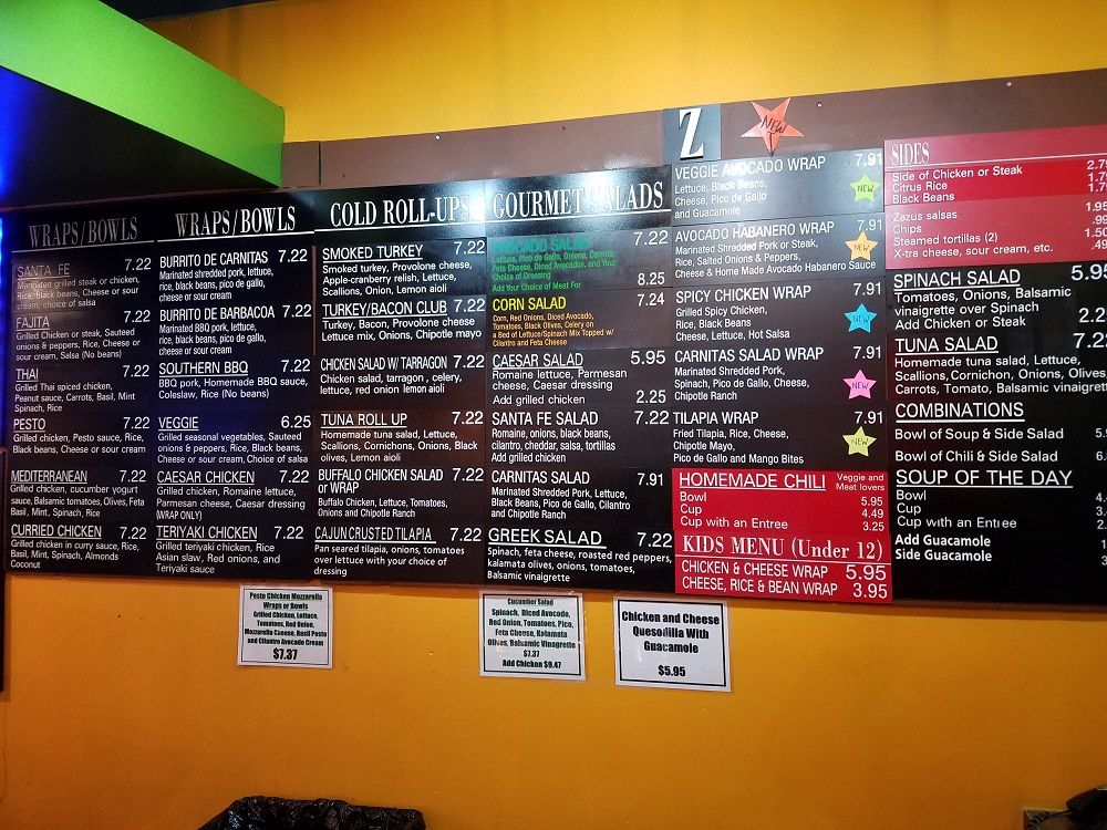 Custom Menu Display Board-Zazus Fresh Grille-Charlottesville Va