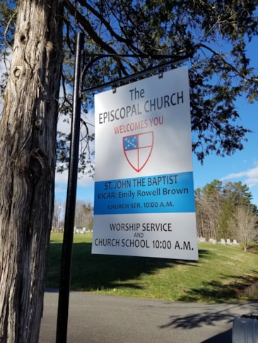 Custom Aluminum Hanging Sign and Post-St. John the Baptist Episcopal-Charlottesville Va