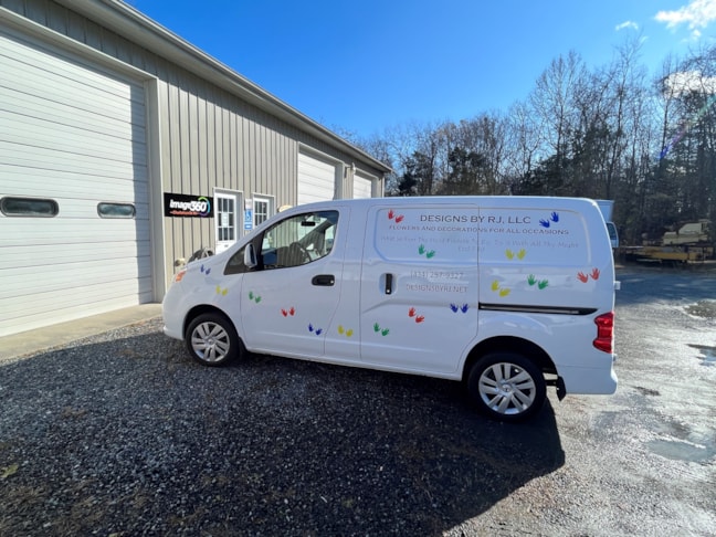 Fun graphics for florist delivery van