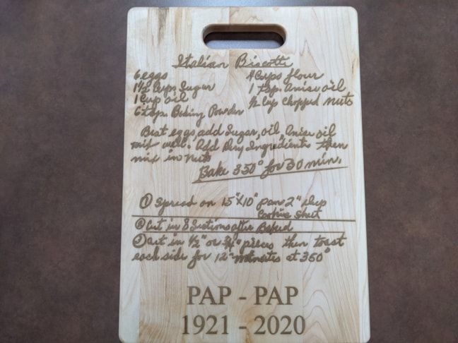 Custom Laser engraved cutting board/ Fine Art Reproductions