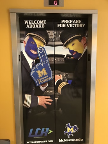 McNeese State University Fiend House Elevator Wrap