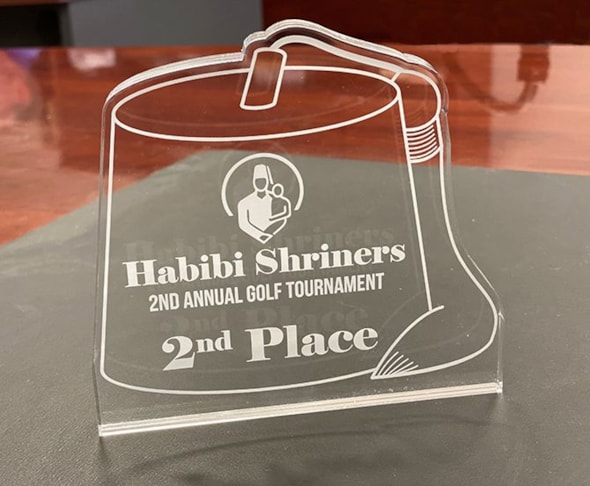 Custom laser engraved acrylic plaque
