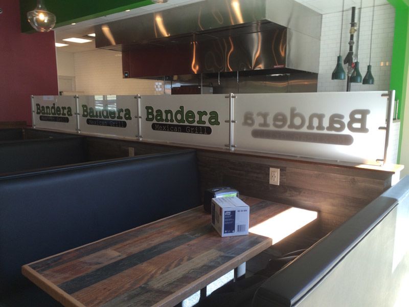 acrylic booth divider for local restaurant in Marietta, GA