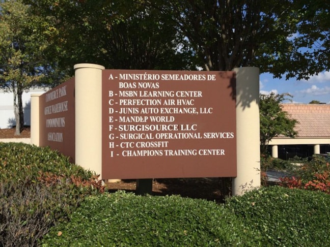 Outdoor Directional Monument Lettering