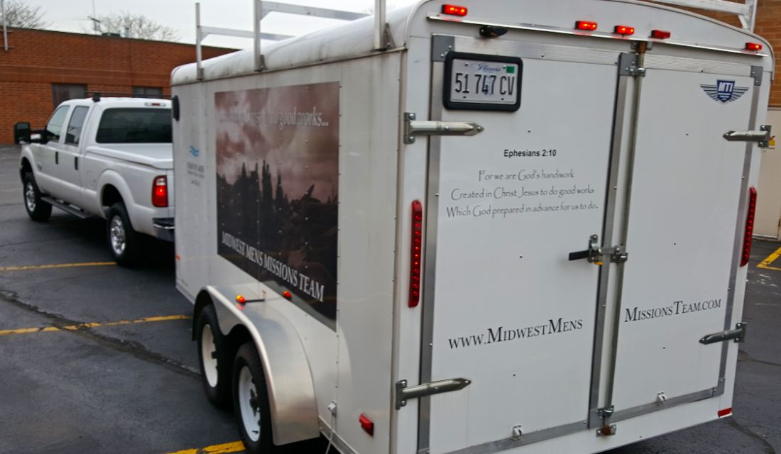 Mission team trailer equipped for disaster relief. Lake Villa IL