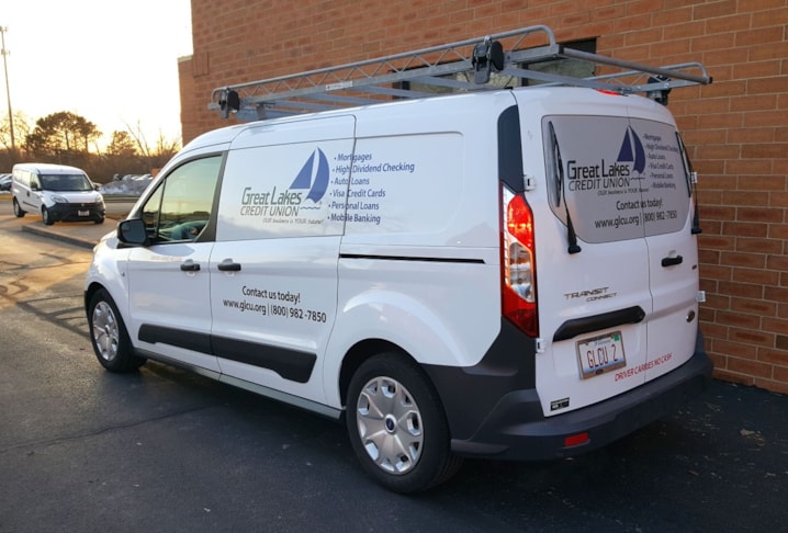 Cut vinyl and window perf on van