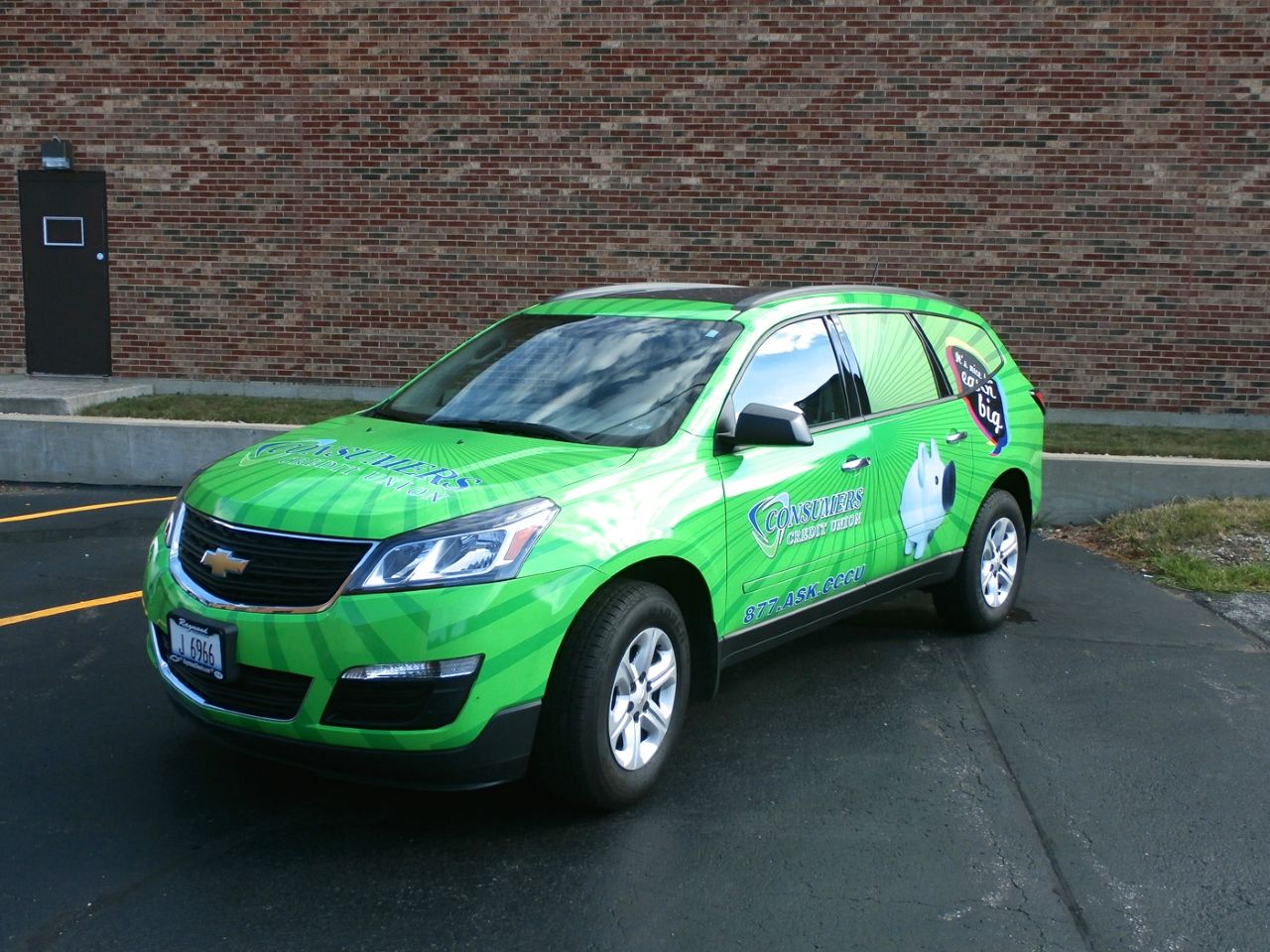 Full wrap on SUV for Consumers Credit Union.  Lake County, IL