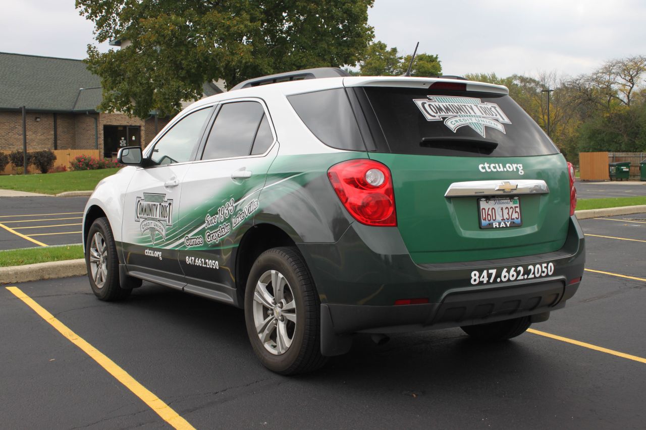 Partial Wrap on SUV for Community Trust Credit Union.  Gurnee, IL
