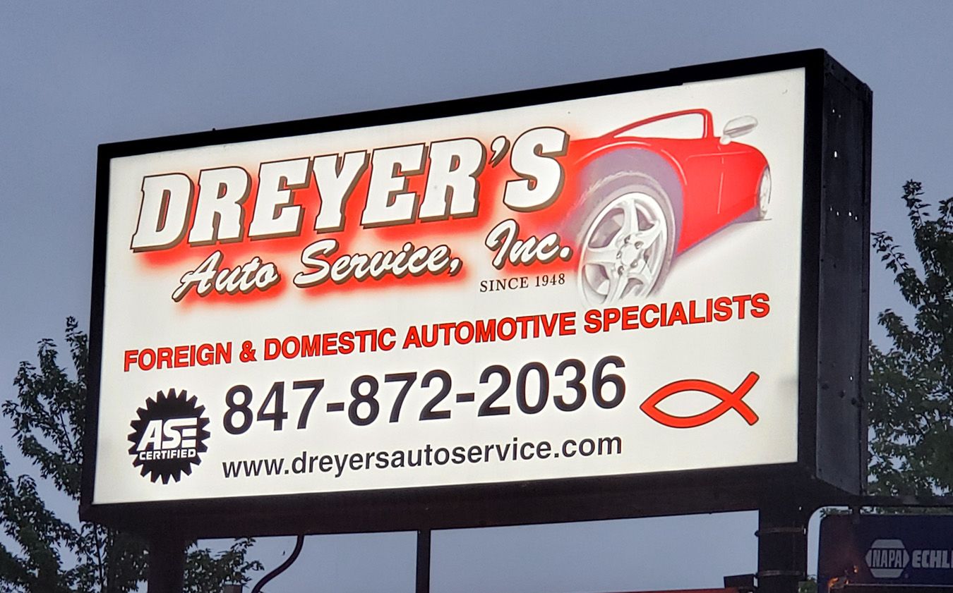 Illuminated box sign after installing new faces and converting from fluorescent to LEDs Zion, IL