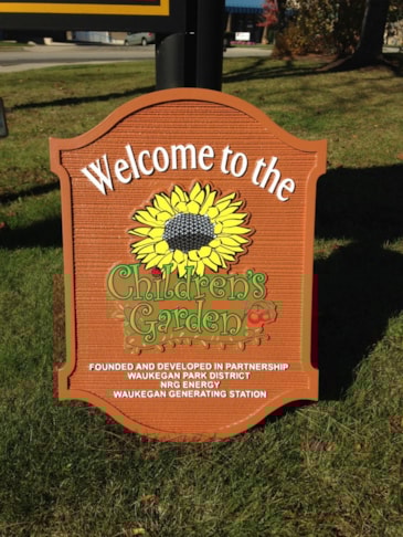 Routed and Carved HDU plastic sign for park in Waukegan, IL