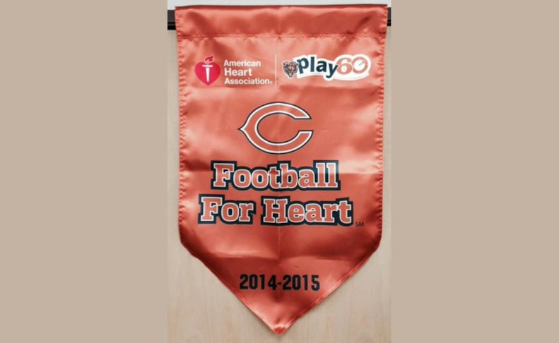 Pennants for the Chicago Bears NFL Play 60 program.