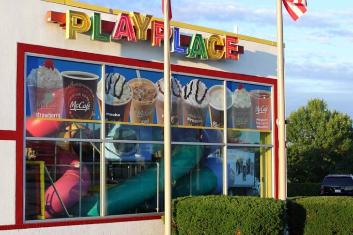 Window perf allows a great image display while still allowing people inside to see out.