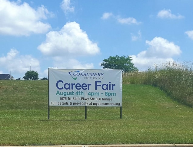 Banner for career fair event in Gurnee, IL
